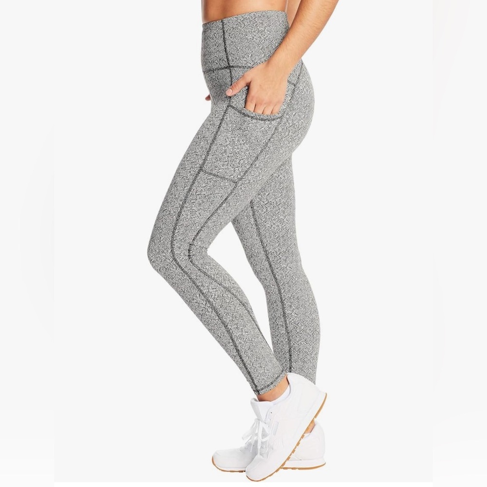 Women’s High Waist Jacquard Legging gray MEDIUM with pockets CHAMPION C9